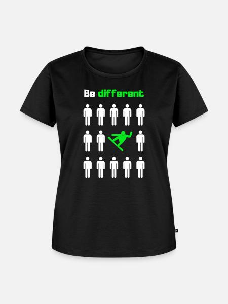 Sei anders, Snowboard - Frauen Premium Bio T-Shirt - Schwarz