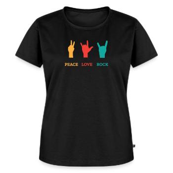 80er Jahre Retro Kassette Outfit Kostüm Vintage - Frauen Premium Bio T-Shirt - Schwarz - Vorne - Selfina (174cm)