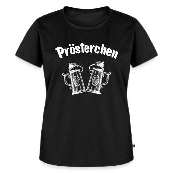 Bier Trinkspruch Bierkrug Prost Prösterchen - Frauen Premium Bio T-Shirt - Schwarz - Vorne - Selfina (174cm)