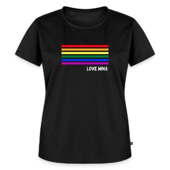 lgbtq, lgbt, gay pride, schwul, regenbogen, pride - Frauen Premium Bio T-Shirt - Schwarz - Vorne - Selfina (174cm)