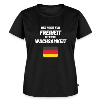 Freiheit Demokratie Grundgesetz Widerstand Meinung - Frauen Premium Bio T-Shirt - Schwarz - Vorne - Selfina (174cm)