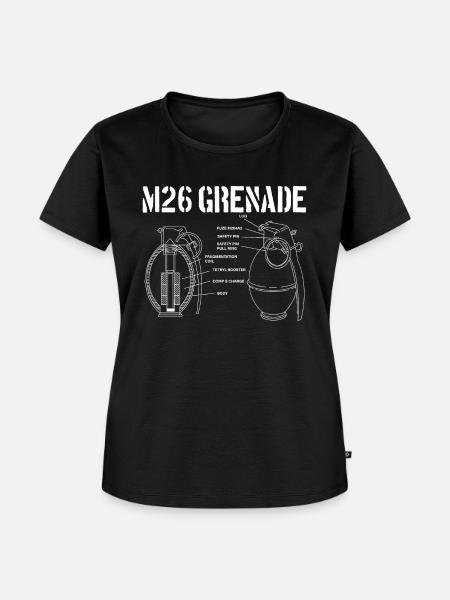 M26-Granate-Schema Grenadier M26-Granate - Frauen Premium Bio T-Shirt - Schwarz