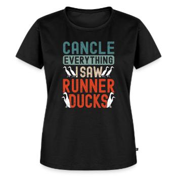 Laufenten Laufente Entenbesitzer Entenzüchter Ente - Frauen Premium Bio T-Shirt - Schwarz - Vorne - Selfina (174cm)