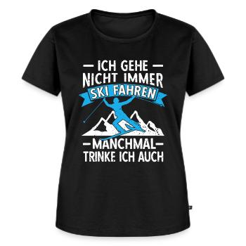 Ski Fahren Skier Skiurlaub Skiparty Bier Trinken - Frauen Premium Bio T-Shirt - Schwarz - Vorne - Selfina (174cm)