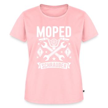 Moped Schrauber Werkstatt Mechaniker Mopedfahrer - Frauen Premium Bio T-Shirt - Rosa - Vorne - AI Model Female 172 dark (172cm)