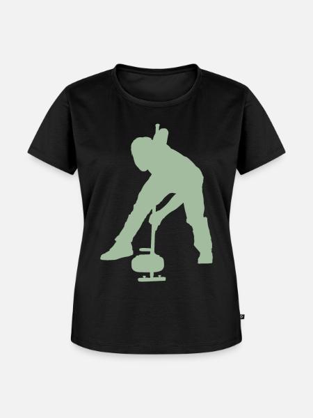 Curling Wintersport - Frauen Premium Bio T-Shirt - Schwarz
