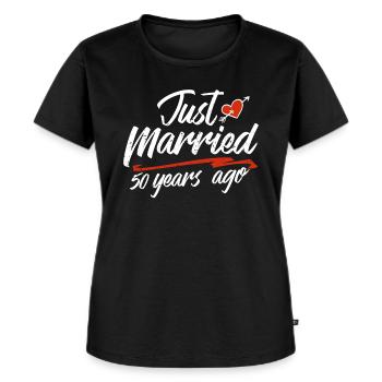 Un mariage drôle il y a 50 ans - T-shirt Premium bio Femme - noir - Devant - Selfina (174cm)