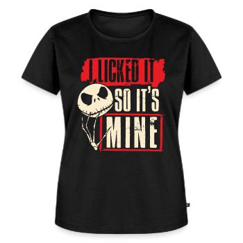 I licked it so it's mine actor horror halloween - Frauen Premium Bio T-Shirt - Schwarz - Vorne - Selfina (174cm)