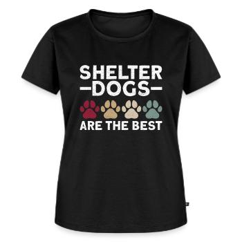 Hund Tierschutz Tierrettung Aktivist Tierheim - Frauen Premium Bio T-Shirt - Schwarz - Vorne - Selfina (174cm)