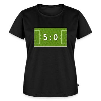 5 : 0 - 50 Geburtstag 50 Jahre Fußball - Frauen Premium Bio T-Shirt - Schwarz - Vorne - Selfina (174cm)