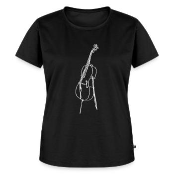 Cello Oneline Art - Cello-Musiker Cello-Spieler - Frauen Premium Bio T-Shirt - Schwarz - Vorne - Selfina (174cm)