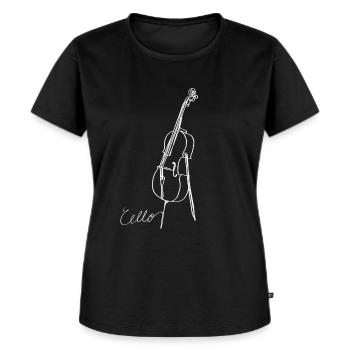 Cello Oneline Art - Cello-Musiker Cello-Spieler - Frauen Premium Bio T-Shirt - Schwarz - Vorne - Selfina (174cm)