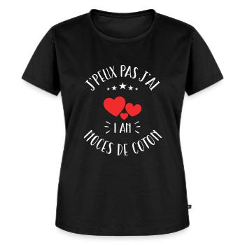 Je Peux Pas J'ai Noces De Coton - T-shirt Premium bio Femme - noir - Devant - Selfina (174cm)
