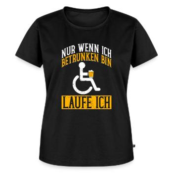 Rollstuhlfahrer Rollstuhl Lustiger Spruch - Frauen Premium Bio T-Shirt - Schwarz - Vorne - Selfina (174cm)