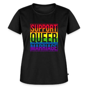 Mariage Gay Pride Mariage Gay - T-shirt Premium bio Femme - noir - Devant - Selfina (174cm)