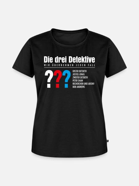Die Drei ??? Detektive Visitenkarte - Frauen Premium Bio T-Shirt - Schwarz