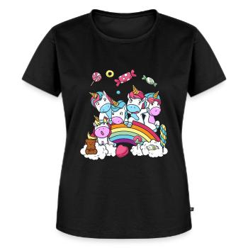 Födelsedagspresent Unicorn Party Daughter - Ekologisk premium-T-shirt dam - svart - Fram - Selfina (174cm)