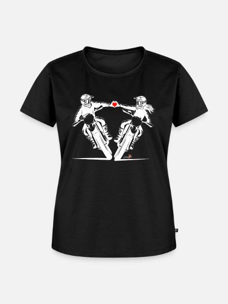 Liebe auf zwei Rädern - Frauen Premium Bio T-Shirt - Schwarz