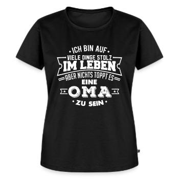 Stolze Oma Omi Großmutter - Frauen Premium Bio T-Shirt - Schwarz - Vorne - Selfina (174cm)