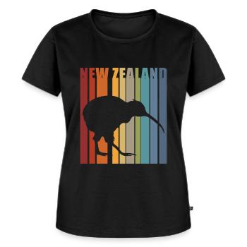 Nouvelle-Zélande Kiwi Kiwis New Zealand Retro Gift - T-shirt Premium bio Femme - noir - Devant - Selfina (174cm)