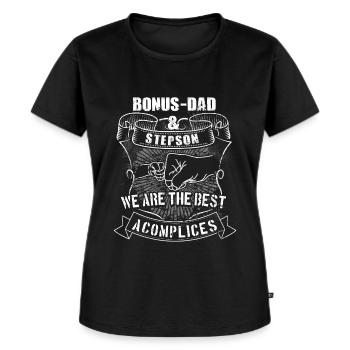 Bonus papa beau-père beau-père beau-père cadeau - T-shirt Premium bio Femme - noir - Devant - Selfina (174cm)