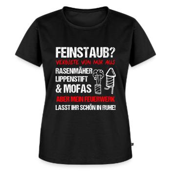 Pyro Feuerwerker Sprüche Geschenk - Frauen Premium Bio T-Shirt - Schwarz - Vorne - Selfina (174cm)