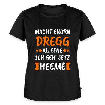 DDR Ossi Ostalgie Geschenk - Frauen Premium Bio T-Shirt - Schwarz - Vorne - Selfina (174cm)