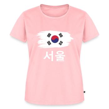 Séoul Corée du Sud cadeau sud-coréen - T-shirt Premium bio Femme - rose - Devant - AI Model Female 172 dark (172cm)