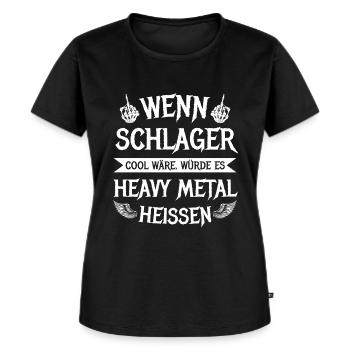 Heavy Metal Death Totenkopf Geschenk - Frauen Premium Bio T-Shirt - Schwarz - Vorne - Selfina (174cm)