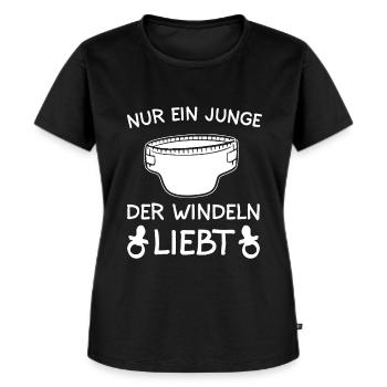 ABDL Adult Baby Windel Geschenk - Frauen Premium Bio T-Shirt - Schwarz - Vorne - Selfina (174cm)