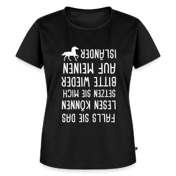 Islandpferd Isländer Islandpferde Geschenk - Frauen Premium Bio T-Shirt - Schwarz - Vorne - Selfina (174cm)