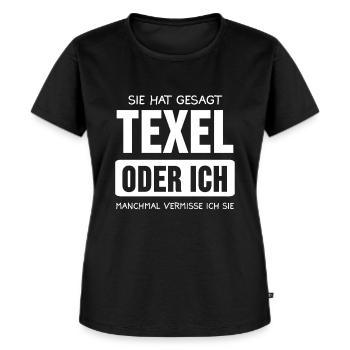 Texel Niederlande Westfriesische Geschenk - Frauen Premium Bio T-Shirt - Schwarz - Vorne - Selfina (174cm)