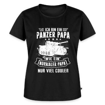 Panzer Papa Panzerfahrer Soldat Geschenk - Frauen Premium Bio T-Shirt - Schwarz - Vorne - Selfina (174cm)
