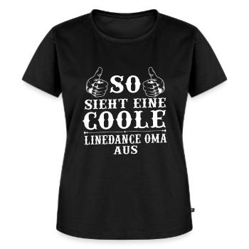 Linedance Oma Linedancerin Linedancer Geschenk - Frauen Premium Bio T-Shirt - Schwarz - Vorne - Selfina (174cm)