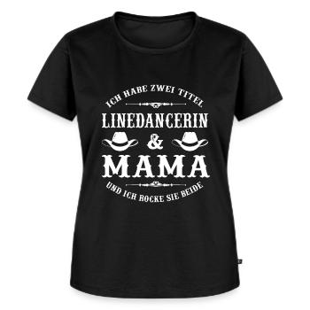 Linedance Mama Linedancer Line Dance Geschenk - Frauen Premium Bio T-Shirt - Schwarz - Vorne - Selfina (174cm)