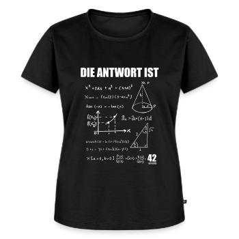 The Answer is 42 Antwort ist 42 Mathe Geschenk - Frauen Premium Bio T-Shirt - Schwarz - Vorne - Selfina (174cm)