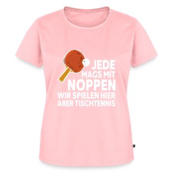 Tischtennis zweideutiger Spruch Noppen Schläger - Frauen Premium Bio T-Shirt - Rosa - Vorne - AI Model Female 172 dark (172cm)