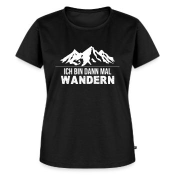 Wandern - ich bin dann mal wandern - Frauen Premium Bio T-Shirt - Schwarz - Vorne - Selfina (174cm)