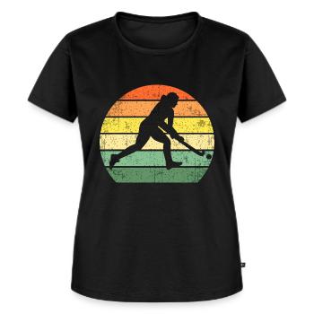 Feldhockey Geschenk Feldhockey Spieler Geschenk - Frauen Premium Bio T-Shirt - Schwarz - Vorne - Selfina (174cm)