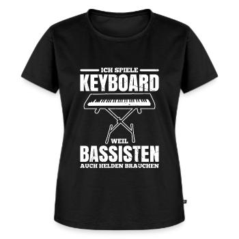 Ich Spiele Keyboard Weil Bassisten Auch Helden Bra - Frauen Premium Bio T-Shirt - Schwarz - Vorne - Selfina (174cm)