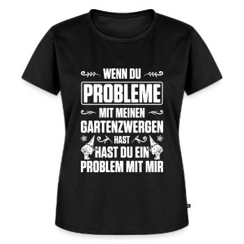 Gartenzwerg Für Gartenzwerg Liebhaber Gärtner Lust - Frauen Premium Bio T-Shirt - Schwarz - Vorne - Selfina (174cm)