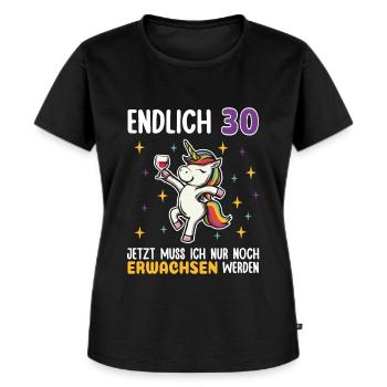 30. Geburtstag Einhorn Party Outfit - Frauen Premium Bio T-Shirt - Schwarz - Vorne - Selfina (174cm)