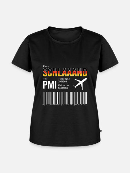 Mallorca Bordkarte - Frauen Premium Bio T-Shirt - Schwarz