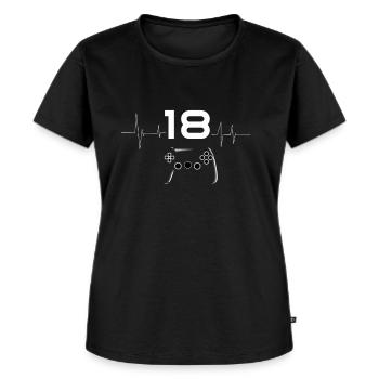18 Geburtstag Gaming - Frauen Premium Bio T-Shirt - Schwarz - Vorne - Selfina (174cm)