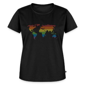 Pride World - Frauen Premium Bio T-Shirt - Schwarz - Vorne - Selfina (174cm)