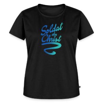Soldat du Christ bleu - T-shirt Premium bio Femme - noir - Devant - Selfina (174cm)