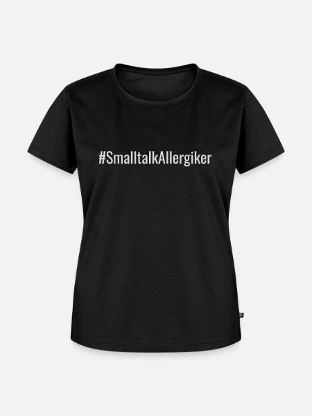 #SmalltalkAllergiker (dunkelgrau) - Frauen Premium Bio T-Shirt - Schwarz
