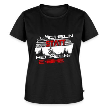 E-Bike E Biker Fahrrad E Bike Pedelec Geschenk - Frauen Premium Bio T-Shirt - Schwarz - Vorne - Selfina (174cm)