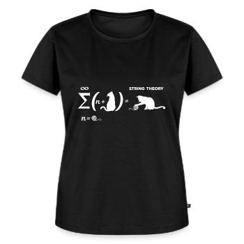 Schrödingers Stringtheorie - Frauen Premium Bio T-Shirt - Schwarz - Vorne - Selfina (174cm)