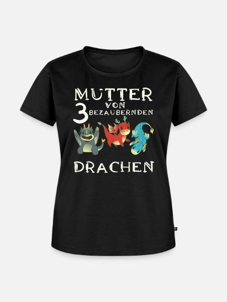 Frau Mutter Drachen - Frauen Premium Bio T-Shirt - Schwarz